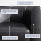 BELLEZE Accent Barrel Chair, Linen Round Chair Club Tub Sofa Corner Chair with Flared Legs and Cozy Soft Padding for Living Room Bedroom Waiting Room - Brown