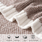 MIULEE Taupe Super Soft Throw Blanket for Couch, Cozy Fluffy Warm Throws Knit Blankets for Sofa, Bed, Chair, Living Room, Camping, Picnic, 50 x 60 inch
