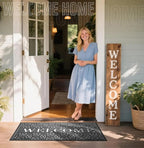 Yimobra Welcome Mat Outdoor Indoor, All-Season Waterproof Front Door Mat Outside Entrance, All-Weather Heavy Duty Non-Slip Doormat, Low Profile Porch Patio Entrance Mats, 47x24, Dark Grey