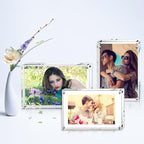 Acrylic Photo Frames 6x8'', Magnetic Acrylic Block Picture Frame,Desktop Frameless Photograph Display