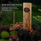 Rose Incense Sticks – Natural Incense Sticks for Meditation, Spiritual Use and Stress Relief Gifts, Handmade for Air Purification