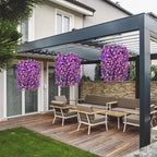 Artificial Fake Hanging Flowers with Basket for Outdoor Decoration,UV Resistant Faux Silk Dark Purple and Fuchsia Orchid Flowers Vines in Planter Realistic Hanging Baskets for Home Porch Garden