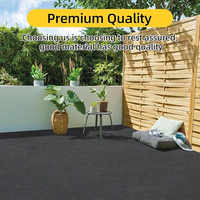 Marine Carpet, 5 FT x 25 FT Black Indoor/Outdoor Rug, 0.2" Thick, Non-Slip, Waterproof