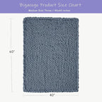 Bigacogo Chunky Knit Throw Blanket for Couch, 40x60 inches, 100% Hand Knitted with Thick Jumbo Chenille Yarn, Cozy Soft Large Rope Knot Cable Crochet Blankets for Sofa Bed Living Room, Cold Sea Blue