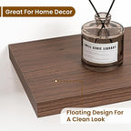 Fun Memories 40" Rustic Wood Floating Shelves with Invisible Brackets for Storage & Decor, Deep Wall Mounted Shelves for Bathroom, Kitchen, Living Room (Walnut, Set of 2)