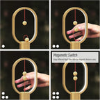 Bedroom Lamps - Mini Balance Lamp, Bedside Lamp, Nightstand Lamp, 3 Level Brightness Plug in Night Light for Home, Office, College Dorm (Wood Color)