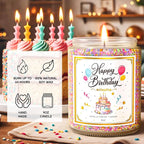 Birthday Candles - 9 oz Happy Birthday Candle with Vanilla Birthday Cake Scent, Gifts for Women & Men, Friendship Ideas