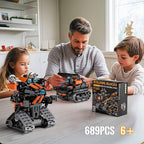 STEM Building Toys for Kids 6-14, 5in1 STEM Robot Building Kit for Kid, Remote & APP Controlled Tank Bulldozer Robot Building Blocks Set Birthday Xmas Gifts Ideas for Boys Girls (689PCS)