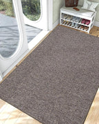 LUMI Ultra Thin Door Mat for Entryway,48"x72" Low Profile Non Slip Rubber Backing Indoor Doormat, Easy Clean Welcome Entrance Mat for Inside House, Patio, Brown