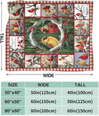Bird Blanket for Boys Girls Christmas Red Birds Gifts Throw Blanket Cozy Plush Flannel Fleece Blankets for Bed Sofa Decor 50"x60"