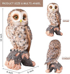 WONDER GARDEN Owl Statue Decor, Outdoor Resin Owl Figurine Sculpture for Home Porch Patio Lawn Yard Decorations or Housewarming Gifts