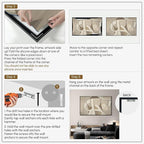 SIGNWIN 30"x60" Extra Large Framed Wall Art Neutral Abstract Geometric in Mid-Century Style, Retro-Inspired Design for Home Living Room Bedroom Decor (Frame Assembly Required)