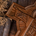 BGCOPPER Jesus Crucifix Wall Cross Handmade Wooden Cross for Wall Decor for Home Room Christmas Gift