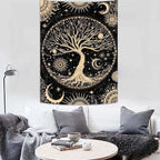 Lunerfex Tree of Life Tapestry Starry Sky Wall Tapestry, Vintage Tapestries for Bedroom Ceiling Tapestries Wall Hanging for Bedroom Living Room Decor Tree-3 60"x80"