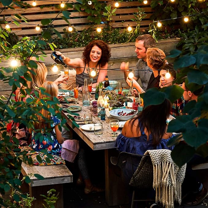 150FT LED Globe Outdoor String Lights, Dimmable Patio With 75+2 G40 Shatterproof Bulbs, Waterproof Outside Hanging, 2200K Commercial Backyard for Porch Bistro Party Balcony Garden