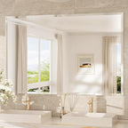 TokeShimi 55x36 Rectangle Bathroom Vanity Mirror Beveled, Tempered Frameless Wall Mirror with 1" Beveled Edge, Shatterproof Farmhouse Mirror Wall Mounted for Living Room, Entryway, Restroom