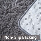 Area Rug 9x12 for Living Room - Large Soft Plush Shaggy Grey Rug for Bedroom - Modern Non-Slip Indoor Shag Fuzzy Floor Carpet