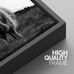 SIGNWIN 3 Piece Framed Canvas Wall Art Highland Cattle in Front of Snowy Mountain Black and White Canvas Prints Home Artwork Decoration for Living Room,Bedroom - 24"x36"x3 Panels