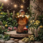 Solar Highland Cow Outdoor Statues for Garden: Outside Decor with Funny Gnomes Clearance for Yard Art Lawn Ornaments Porch Patio Balcony Home House - Birthday Gifts for Grandma Mom Women(Cow Gnome)