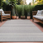 Stripe Outdoor Rug 9x12 Washable Outside Carpet for Indoor Patio Porch Waterproof Easy Cleaning Non Shedding Area Rugs Gray 9 x 12