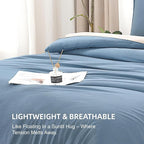 Litanika King Comforter Set Grayish Blue, 3 Pieces Lightweight Solid Bedding Comforter Set, All Season Fluffy Bed Set (104x90In Comforter & 2 Pillowcases)