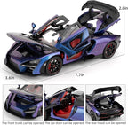 1:24 Scale Car Model Compatible for Collectible McLaren Senna Super Sports Car Toys, Zinc Alloy Pull Back Toy Vehicle with Sound and Light for Adult Boys Girls 3 4 5 6 7 8 (Blue)