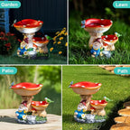 Solar Gnome Statues Figurine Lights - Garden Lighting Outdoor Decorations, Gnome Sleeping Under Mushroom, Yard Art Lawn Ornaments for Porch Patio Balcony - Gnome Gifts for Women Mom