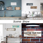 LZIMU Personalized Quotes Sign Wall Decor Custom Canvas Sign with Your Text Customized Gift for Rustic Kitchen Farmhouse Decor Framed (8"x32")