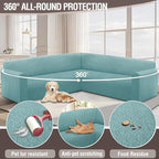 HDCAXKJ Sectional Couch Cover L Shape Stretch Sofa Covers Washable Jacquard Corner Couch Slipcover Non Slip Sectional Slip Cover U Shaped Furniture Protector for Pets Dogs (Cyan, Large)
