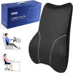 Soft Lumbar Support Pillow for Office Chair and Car Seat, Back Support Pillow for Car,Back Cushion for Pain Relief Improve Posture (Mesh-Black)
