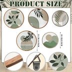 Qunclay 5 Pcs Wall Art Decor Wooden Living Room Wall Decor Bohemian Hanging Farmhouse Geometric 10'' and 8'' Aesthetic Wood Minimalist Posters for Bedroom(Greenery)