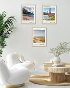 HesenDot Natural OAK Wood Golden Gate Bridge Framed Wall Art,12x16in San Francisco City Skyline Canvas Wall Print,Modern Urban Landmark Wall Decor for Living Room,Bedroom,Office Gallery Gifts Set of 1