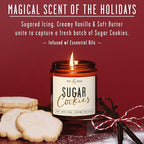 Sugar Cookie Candle, Cookie Candle – ‘Sugar Cookies’ Soy Candles, w/Sugar, Butter & Vanilla - Infused with Essential Oils I Christmas Candles I 9oz, 50 Hour Burn, Handmade in USA