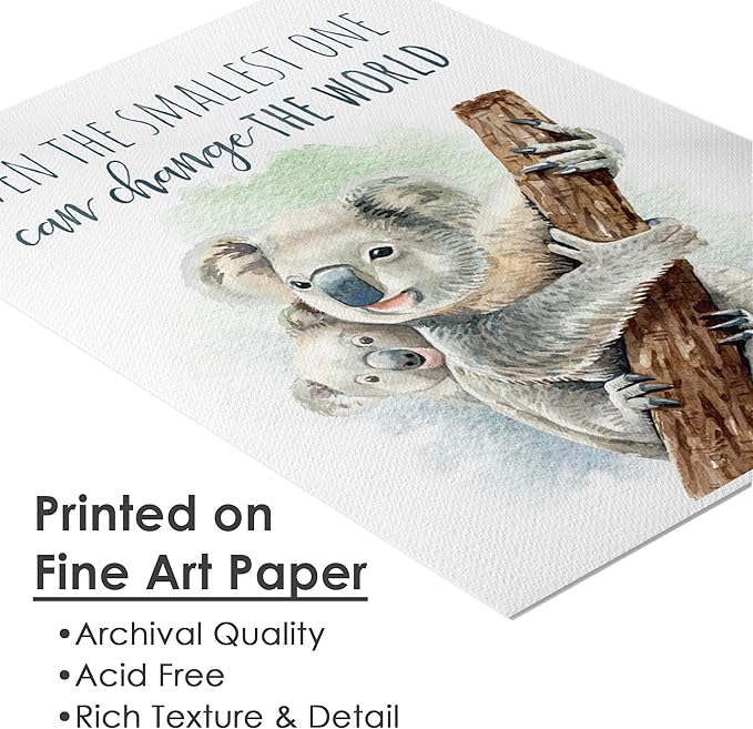 Koala Parent and Child Wall Art Print - Unframed - 8x10 | Inspirational Quote - Motivational Wall Art - Nursery Decor for Boys Room or Girls Room | Unisex Newborn Baby Gift