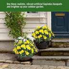 Artificial Impatiens Bouquet Flowers for Outdoors Silk Faux Flowers for Outdoor Impatiens Plants Decor Indoor Planters Kitchen Planters and Balcony Decorations 2PCS（Yellow ）