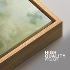 SIGNFORD Framed Canvas Print Wall Art Set Soft Green Abstract Contemporary Neutral Landscape Illustration Modern Art Decorative Nordic Nature for Living Room, Bedroom, Office - 24"x36"x2 Natural