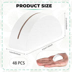 48PCS White Table Number Stands, Wooden Lightweight Wedding Table Name Holder, Small Size Place Card Holders, Semicircular Design, for Office Tag Photo Menu Clips Wedding Birthday Party Restaurant