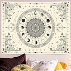 Lunerfex Mandala Moon Tapestry Boho Tapestry for Bedroom Black and White Tapestries Wall Hanging Living Room Wall Art and Home Decor 44x60