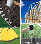 100 Pack - 8" Solid Galvanized Non-Rust Metal Garden Stakes, Spiral Landscape Edging Spikes/Anchors, for Paver Edging, Weed Barriers, Turf, House Construction, Carpentry Nail, Tent, Garden Plants