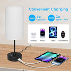 Unicozin Table Lamp, 3 CCT 3000K/4500K/6500K & RGB Color Changing, Stepless Dimmable, 17Inch Bedside Lamp for Reading, Ambience Nightstand Light for Home Decor Party, White Shade