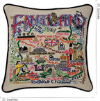 Catstudio England Embroidered Decorative Throw Pillow