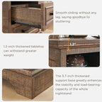 ACCOHOHO 18" Farmhouse Nightstand Set of 2 with Charging Station,End Table with 2 Drawers Storage,Side Table,Bedside Cabinet for Bedroom,Living Room, Light Brown