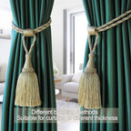Fenghuangwu Curtain Tiebacks Handmade Elegant Curtain Tie Backs Holdbacks with Tassel for Home Office Decor 2 Pack - Beige