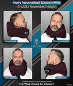 SNUGL Neck Travel Pillow - Memory Foam Airplane Pillow - Flight Pillow | Neck Support Travel Pillow with Carry Bag & Clip | Neck Pillows for Sleeping Travel Plane | Flying Travel Essentials - Dark Red