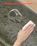 VEVOR Leather Bedroom Bench, PU Leather Bench with Metal Legs and with Stitching for Entryway, Upholstered Shoe Bench Seat, Modern End of The Bed Benches for Living Room, Dining Room, Hallway, Green