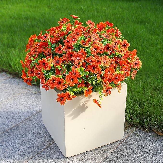 alyptus Artificial Mums for Outdoors – 12 Bundles UV Resistant Fall Flowers, Faux Outdoor Flowers & Fake Mums for Porch Decor, Planters, Thanksgiving, Halloween & Fall Decorations