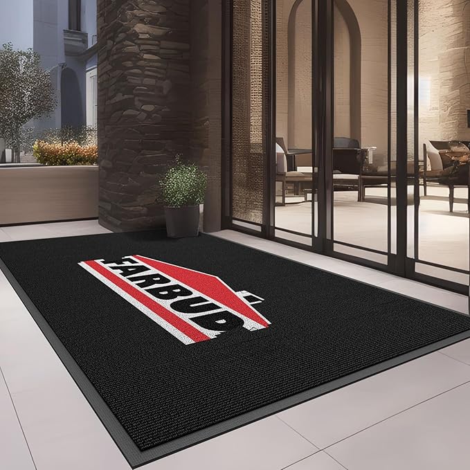 Custom Commercial Grade Area Rug Floor Entryway Door Mat Welcome Carpet for Business Home Indoor/Outdoor Non Slip Washable Durable
