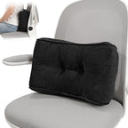 Lumbar Support Pillow for Office Chairs, Back Support Pillow for Lower Back Pain Relief, Soft & Good Support Corduroy Desk Lumbar Cushion, 17.5"x10"x5.5", Medium（Black