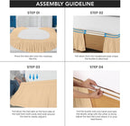 Utopia Bedding Queen Elastic Bed Ruffle - Easy Wrap Around Ruffle - Microfiber Bed Skirt with Adjustable Elastic Belt 16 Inch Tailored Drop - Hotel Quality Bedskirt, Fade Resistant (Queen, Beige)