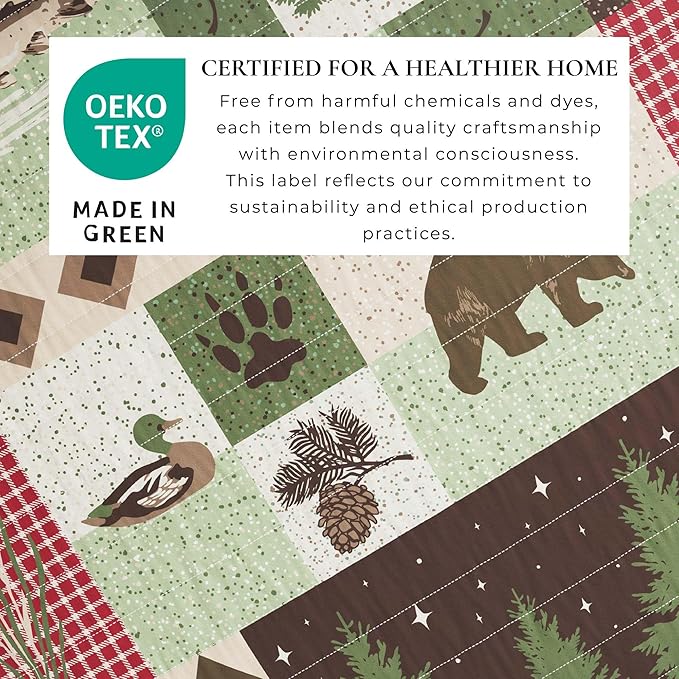 Great Bay Home 2-Piece Reversible Rustic Lodge Bedspread Twin Size Quilt with 1 Sham. All-Season Quilt Set. Wilder Collection (Twin/Twin XL)